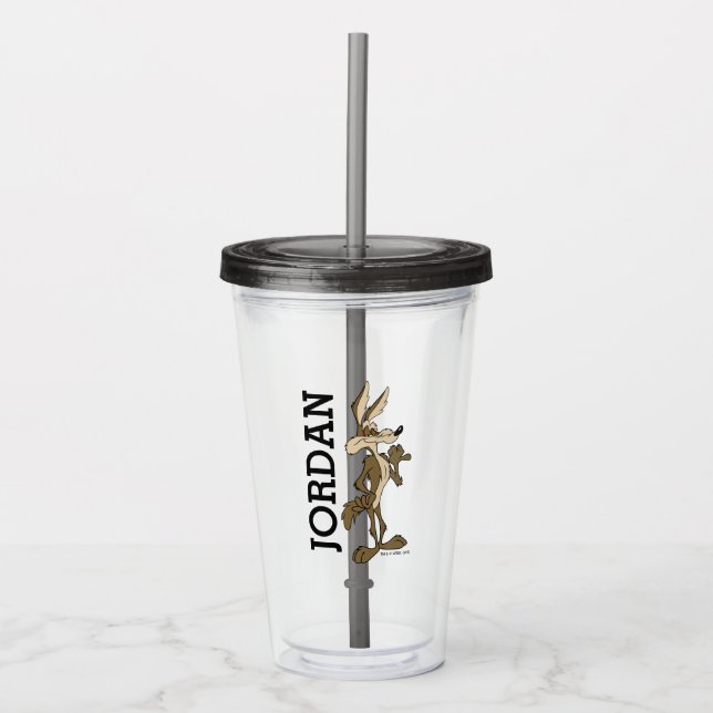 VERRE EN ACRYLIQUE WILE E. COYOTE™ A L'AIR FIER (Devant)