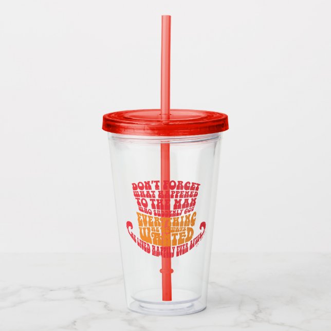 Verre En Acrylique Willy Wonka Typographie Casquette (Devant)