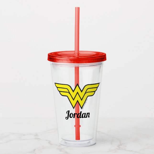 Verre En Acrylique Wonder Woman | Logo classique (Devant)