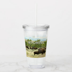 Verre En Acrylique Wyoming Bison Nature Animal Photographie