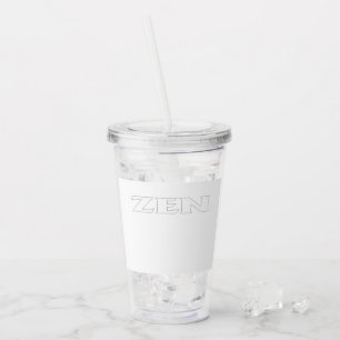Verre En Acrylique Zen ligne blanche blanc transparent acrylique tumb