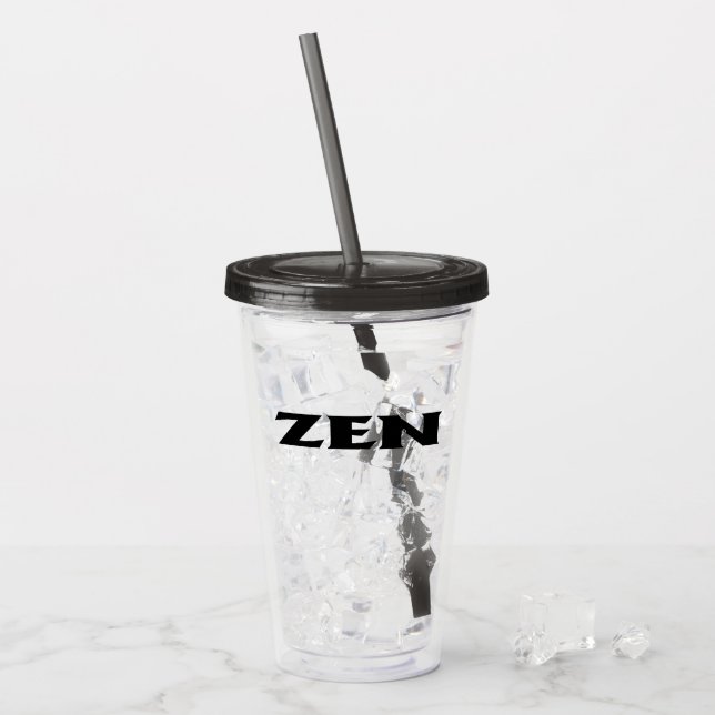 Verre En Acrylique Zen noir noir acrylique tumbler (Devant glace)