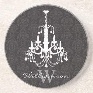 Verre En Grès Chandelier Damask Classy Monogramme Dessous de ver