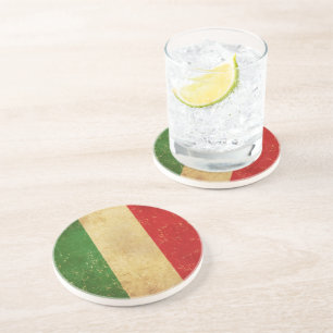 Verre En Grès Drapeau italien Vintage Grunge Design Dessous de v