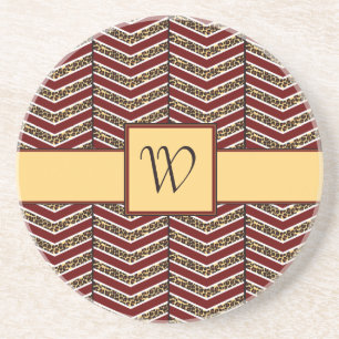 Verre En Grès Empreinte de léopard Chevron Sandstone Dessous de