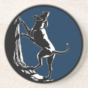 Verre En Grès Hound Dog Art Drink Coasters Chasse Dessous de ver