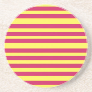 Verre En Grès Lignes d'humeur de printemps jaune, rouge Dessous