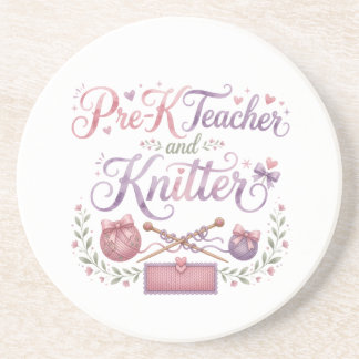 Verre En Grès Professeur de maternelle et tricoteuse dessous de