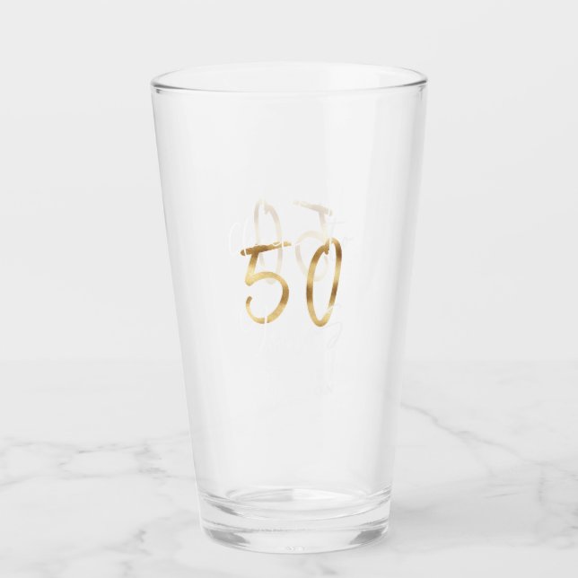 Verre encourage à 50 ans moderne noir et or (Devant)