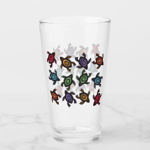 Verre Ensemble de coquilles abstraites de tortues noires