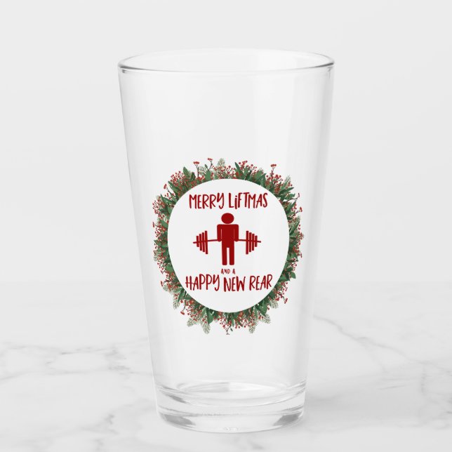 Verre Entraîneur de Noël Funny Fitness Fitmas Vacances (Devant)