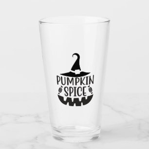 Verre Épice citrouille avec une sorcière Jack-O-Lantern