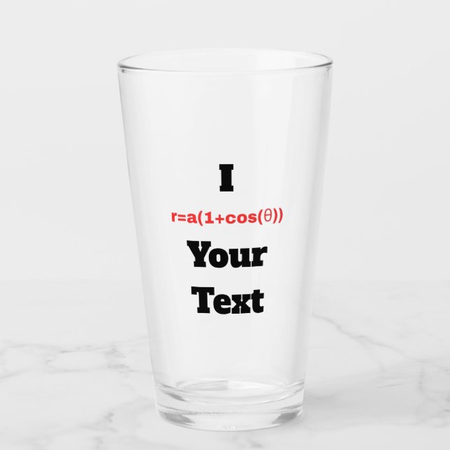 Verre Equation polaire personnalisable (I Heart) (Devant)