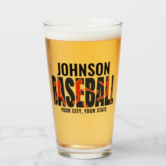 Verre Équipe de baseball AJOUTER NOM Champion Joueur de  (Devant (rempli))