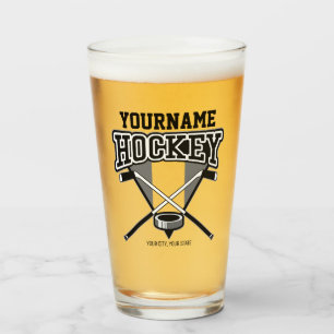 Verre Équipe de hockey sur glace PERSONNALISÉE NOM Bâton