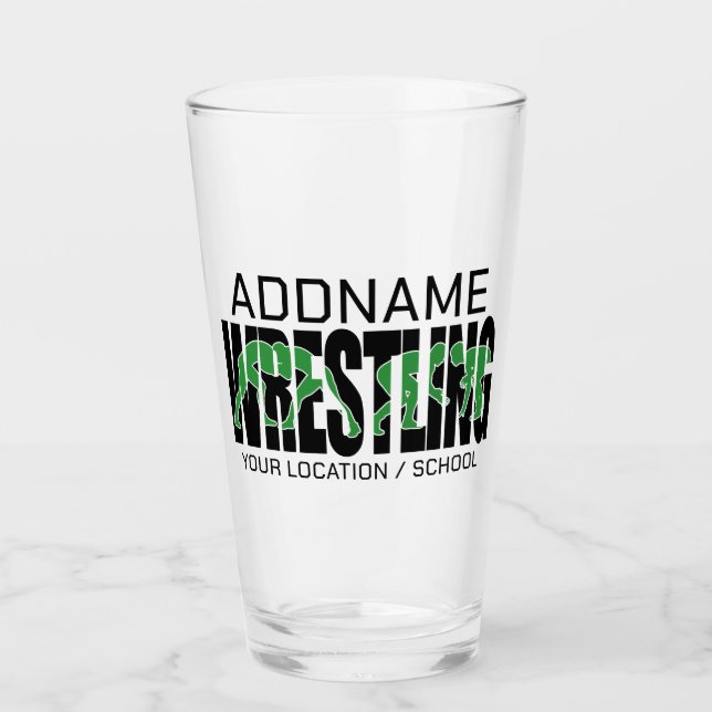 Verre Équipe de lutte ADD TEXT Écolier Lutteur Universit (Devant)