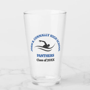 Verre Équipe de natation bleue Nageur personnalisé
