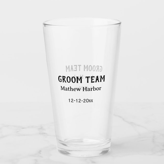 Verre Équipe du marié nom du garçon d'honneur date enter (Devant)