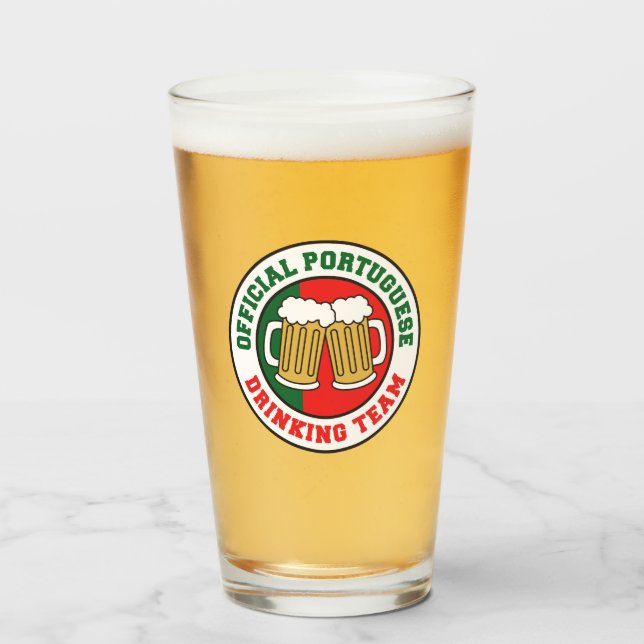 Verre Équipe Portugaise Officielle de Boisson Drapeau Po (Devant (rempli))