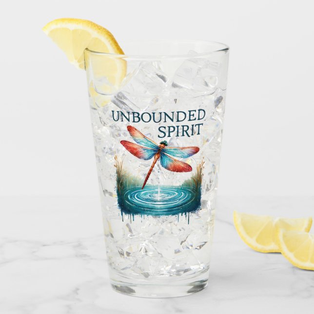 Verre Esprit sans limites - libellule artistique (Devant glace)