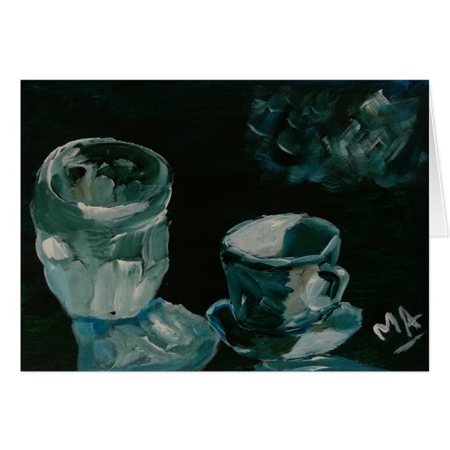 Verre et tasse de thé cristal (Devant horizontal)