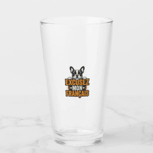 Verre Excusez Mon Français Bouledogue Français Vintage