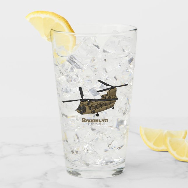 Verre Exemple d'hélicoptère militaire Chinook (Devant glace)