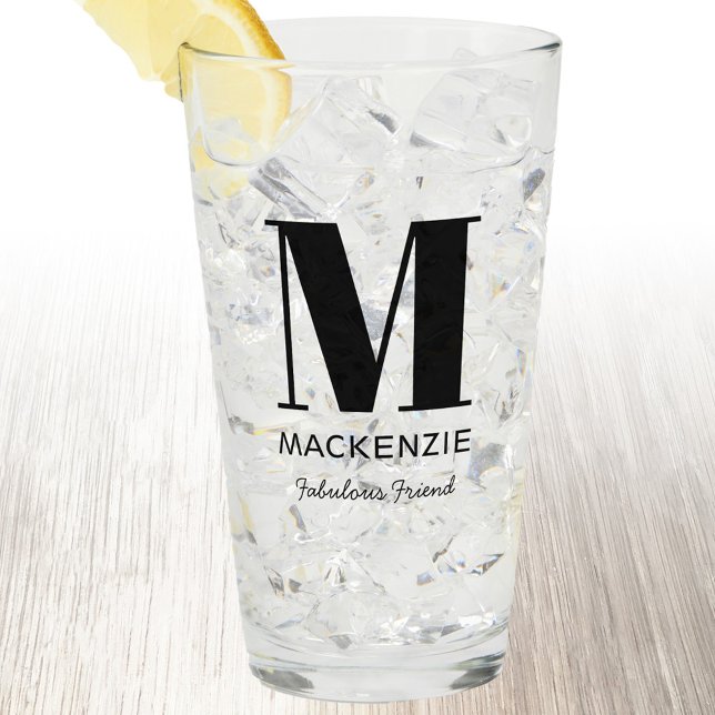 Verre Fabulous Friend Nom du monogramme (Personalized monogram friend drinking glass)