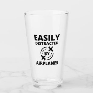Verre Facilement distrait par les avions amusant pilote