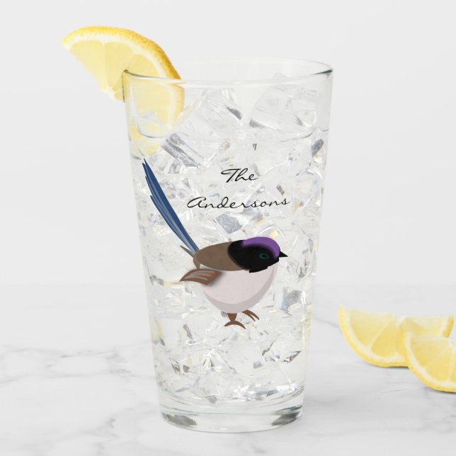 Verre Fairy Wren (Devant glace)