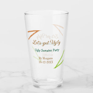 Verre Faisons de Noël un Partyorange de pull moche