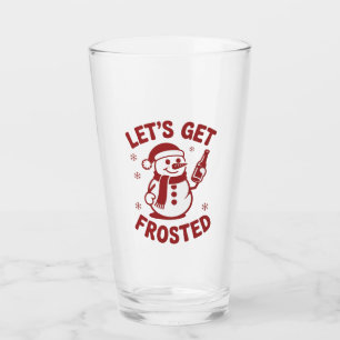 Verre Faisons un bonhomme de neige Frosted Bière Noël Sn