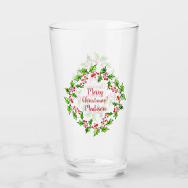 Verre fait sur commande de pinte de guirlande de