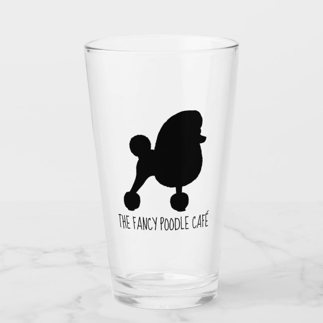 Verre Fancy Toy Poodle Chien Silhouette Personnalisé (Devant)