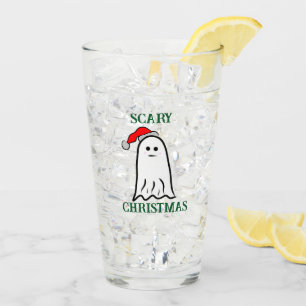 Verre Fantôme de Noël effrayant avec chapeau de Père Noë