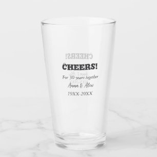 Verre Félicitations à 30 ans ensemble anniversaire ajout