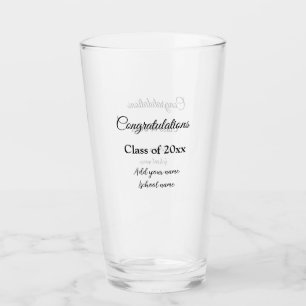 Verre Félicitations de graduation simples clas d'ajout m