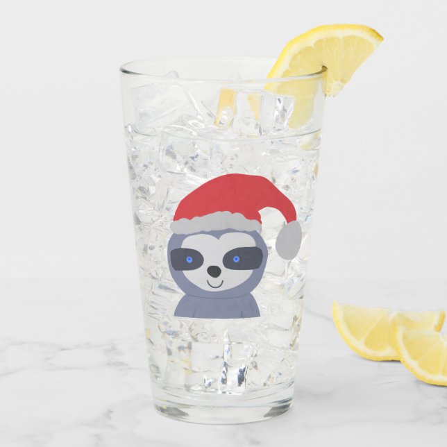Verre Fente de Noël avec chapeau de Noël (Dos glace)