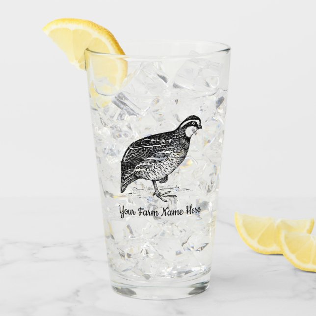 Verre Ferme de quêle Bobwhite personnalisée (Devant glace)