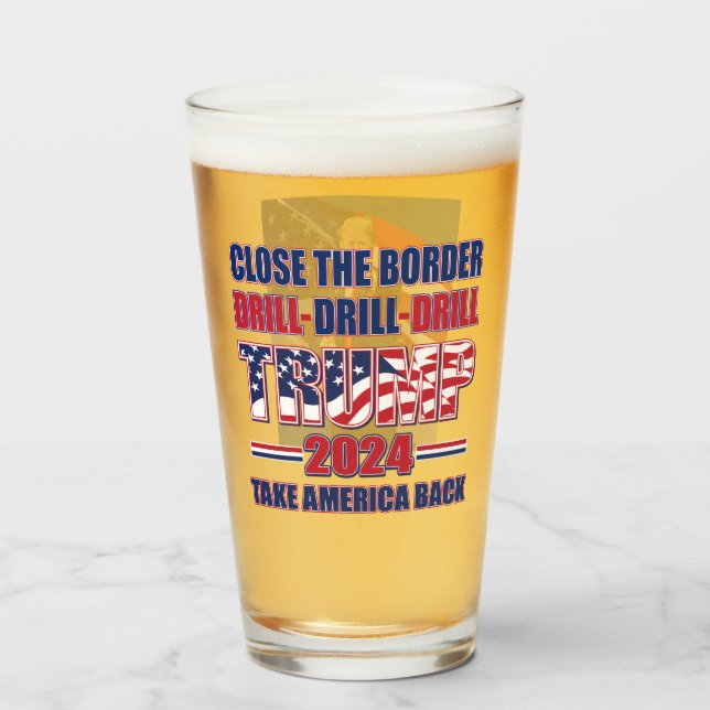 Verre Fermer le forage à la frontière Trump 2024 (Devant (rempli))