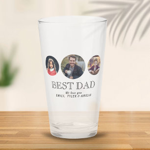 Verre Fête 3 du Père du meilleur papa Collage photo oval