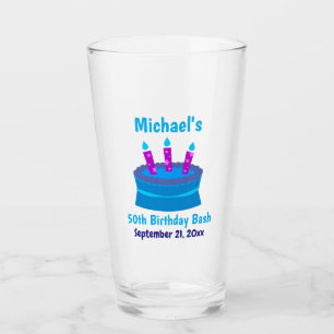 Verre Fête 50e Anniversaire Favor Blue Cake Beer Pint