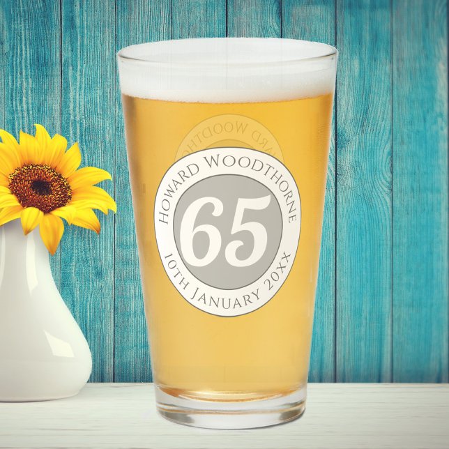 Verre Fête d'anniversaire avec nom, âge et anniversaire (Créateur téléchargé)