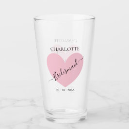 Verre Fête de mariée rose coeur