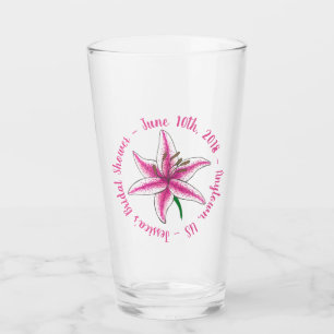 Verre Fête des mariées rose Lily Fleur Mariage Faveur