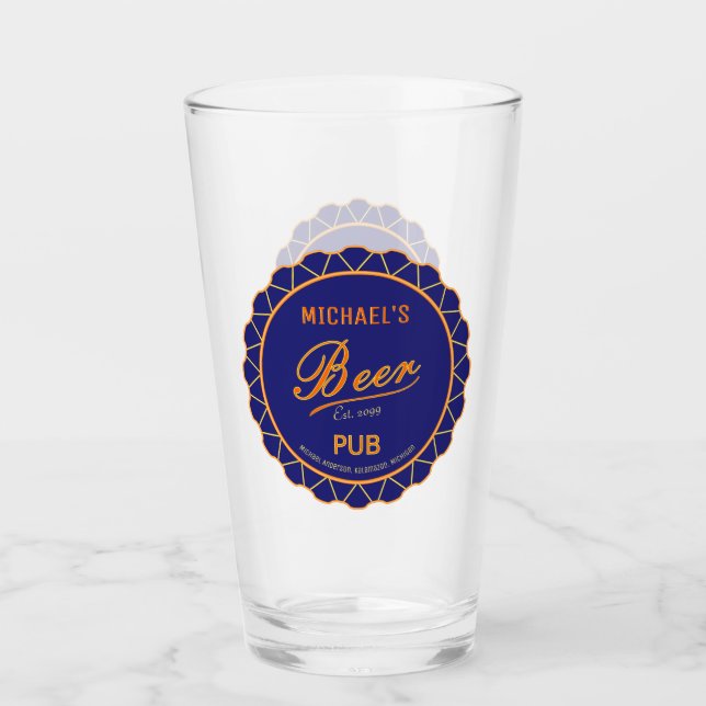 Verre Fête des pères Bière Bouteille Casquette Pub (Devant)