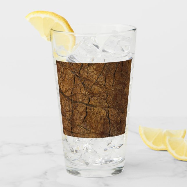 Verre Fête des pères Brown Motif en pierre (Devant glace)