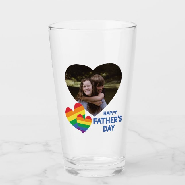 Verre Fête des pères des Rainbow Hearts LGBT (Devant)