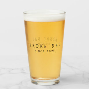 Verre Fête des Pères drôle Papa cassé Année personnalisé