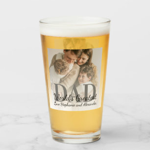 Verre Fête des Pères Meilleur Papa du Monde avec Photo